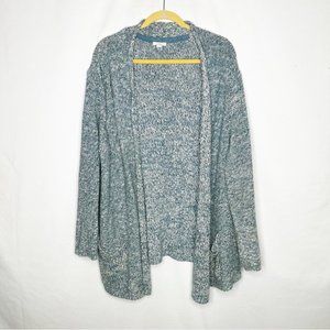 PURE J.JILL Blue Marbled Open Knit Cardigan in Large